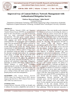 Improved way of Content Delivery Network Management with Authenticated Delegation Service