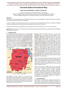 Towards Sudan Investment Map