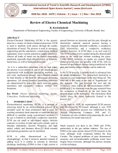 Review of Electro Chemical Machining