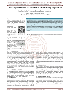 Challenges of Hybrid Electric Vehicle for Military Application