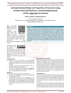 An Experimental Study on Properties of Concrete using Granite Dust and Flyash as a Partial Replacement of Fine Aggregate and Cement