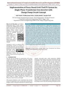 Implementation of Fuzzy Based Grid-Tied PV System for Single Phase Transformer Less Inverter with Charge Pump Circuit Concept