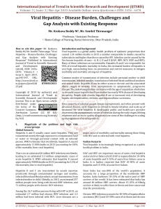 Viral Hepatitis - Disease Burden, Challenges and Gap Analysis with Existing Response