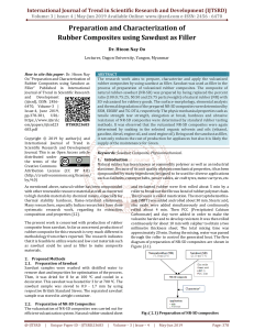 Preparation and characterization of rubber composites using sawdust as filler