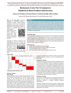 Rentasset: A two tier E commerce platform to rent product and services