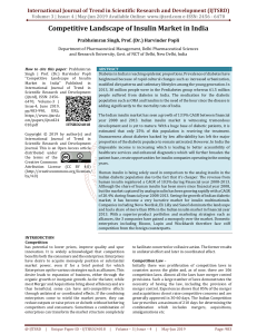 Competitive Landscape of Insulin Market in India