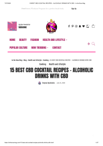 15 BEST CBD COCKTAIL RECIPES – ALCOHOLIC DRINKS WITH CBD
