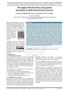 Throughput Maximization using Spatial Reusability in Multi Hop Wireless Network