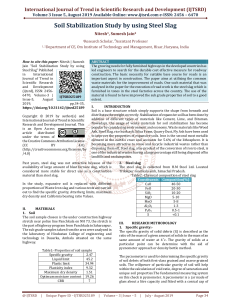 Soil Stabilization Study by using Steel Slag