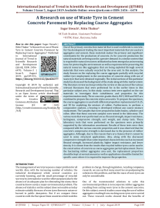 Waste Tire Concrete: Research on Coarse Aggregate Replacement