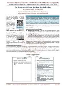 An Review Article on Radioactive Pollution