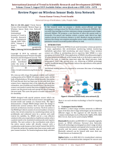 Review Paper on Wireless Sensor Body Area Network