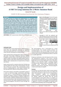 Design and Implementation of A VHF Tri Loop Antenna for 2 Meter Amateur Band