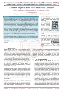 A Review Paper on Steel Fibre Reinforced Concrete