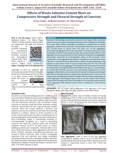 Effects of Waste Asbestos Cement Sheet on Compressive Strength and Flexural Strength of Concrete