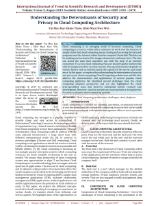 Understanding the Determinants of Security and Privacy in Cloud Computing Architecture