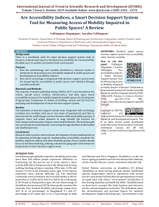 Are Accessibility Indices, a Smart Decision Support System Tool for Measuring Access of Mobility Impaired in Public Spaces A Review