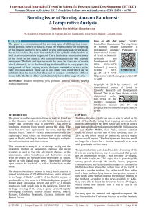 Burning Issue of Burning Amazon Rainforest A Comparative Analysis