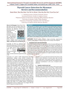 Thyroid Cancer Detection for Myanmar Review and Recommendation