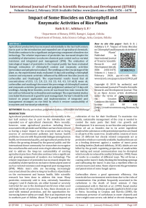 Impact of Some Biocides on Chlorophyll and Enzymatic Activities of Rice Plants