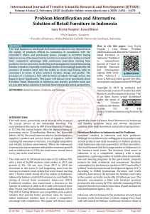 Problem Identification and Alternative Solution of Retail Furniture in Indonesia