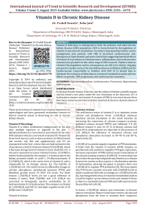 Vitamin D in Chronic Kidney Disease