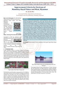 Improvement Criteria for Environs of Mandalay Royal Palace and Moat, Myanmar