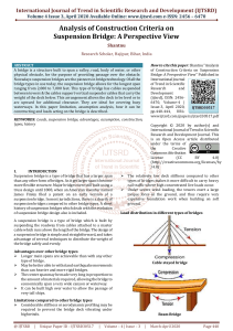 Analysis of Construction Criteria on Suspension Bridge A Perspective View