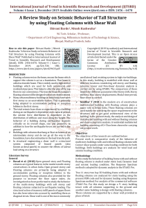 A Review Study on Seismic Behavior of Tall Structure by using Floating Columns with Shear Wall