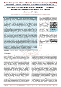 Assessment of Total Volatile Basic Nitrogen (TVB-N) and Microbial Contents of Iced Marine Fish Species