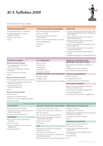 ACA Syllabus 2018