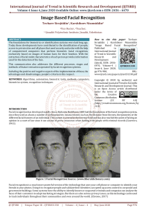 Image Based Facial Recognition
