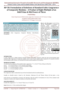 RP 58 Formulation of Solutions of Standard Cubic Congruence of Composite Modulus A Product of Eight Multiple of an Odd Prime and Nth Power of Three