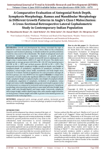 A Comparative Evaluation of Antegonial Notch Depth, Symphysis Morphology, Ramus and Mandibular Morphology in Different Growth Patterns in Angle's Class I Malocclusion