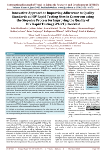 Innovative Approach to Improving Adherence to Quality Standards at HIV Rapid Testing Sites in Cameroon using the Stepwise Process for Improving the Quality of HIV Rapid Testing SPI RT Checklist