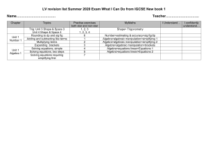 LV Summer 2020 assessment revision list 1