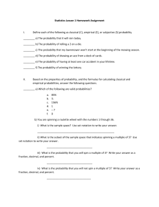 Statistics Lesson 1 Homework Assignment