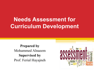 need assessment for curriculum development