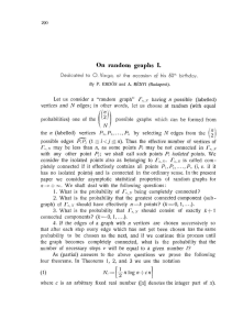On Random Graphs (1959) by P. Erdos and A. Renyi