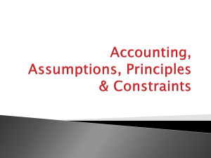 Assumptions & Principles