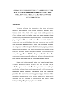 LITERASI MEDIA BERKEBHINNEKAAN DARI PEMUDA UNTUK MENCEGAH HOAX DAN DISINFORMASI COVID-19 DI MEDIA SOSIAL INDONESIA MELALUI KAJIAN DENGAN MODEL EMPOWERING 8 (E8) 