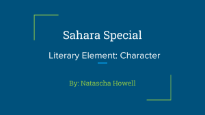 Literary Element:Character:Sahara Special