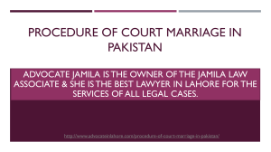 Procedure of Court Marriage in Pakistan - Get Services About The Court Marriage in Pakistan