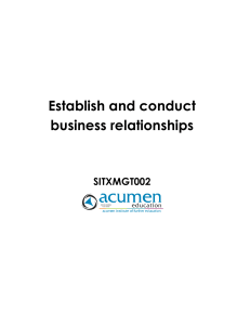 SITXMGT002  Establish and conduct business relationships (1)