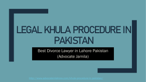 Get Legal Services For Khula Procedure in Pakistan - Easiest Way of Khula in Pakistan