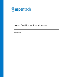 Aspen Certification Exam Process