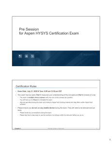 Aspen HYSYS Certification Rules and Study Guide