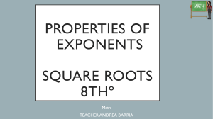 exponents and square roots