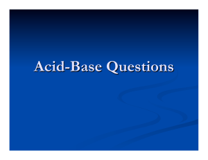 Acid Base Questions