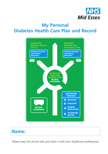 Diabetes Health Care Plan & Record